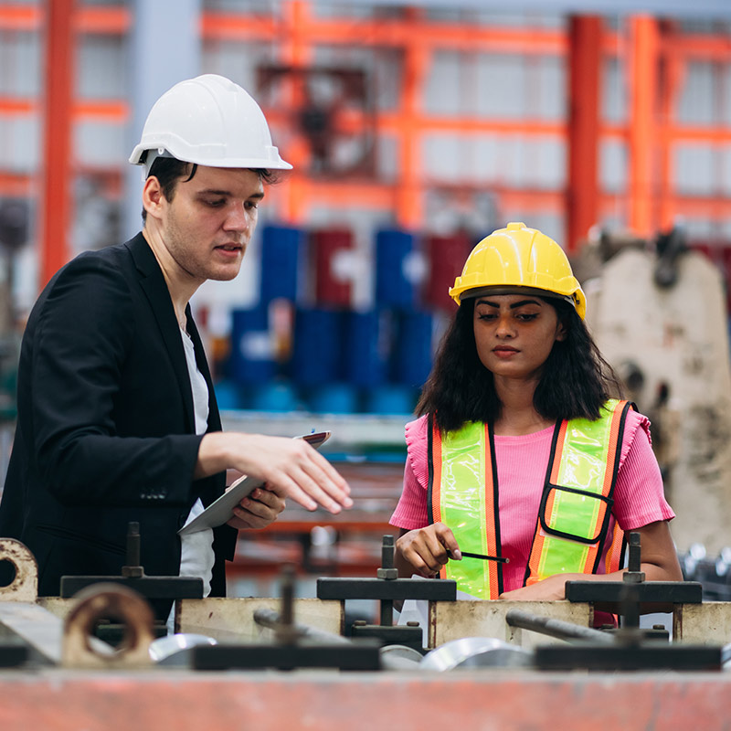 Student learning about manufacturing